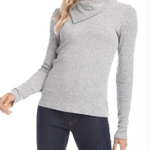 The Karen Kane Night Lights Drape Neck Ribbed Pullover, XS, NWT, MSRP $89